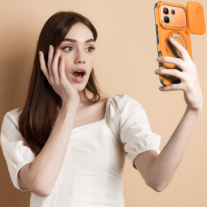 For Infinix Note 60 / 60 Pro 5G Sliding Camshield Ring Holder Phone Case - Orange - EDA008475602D