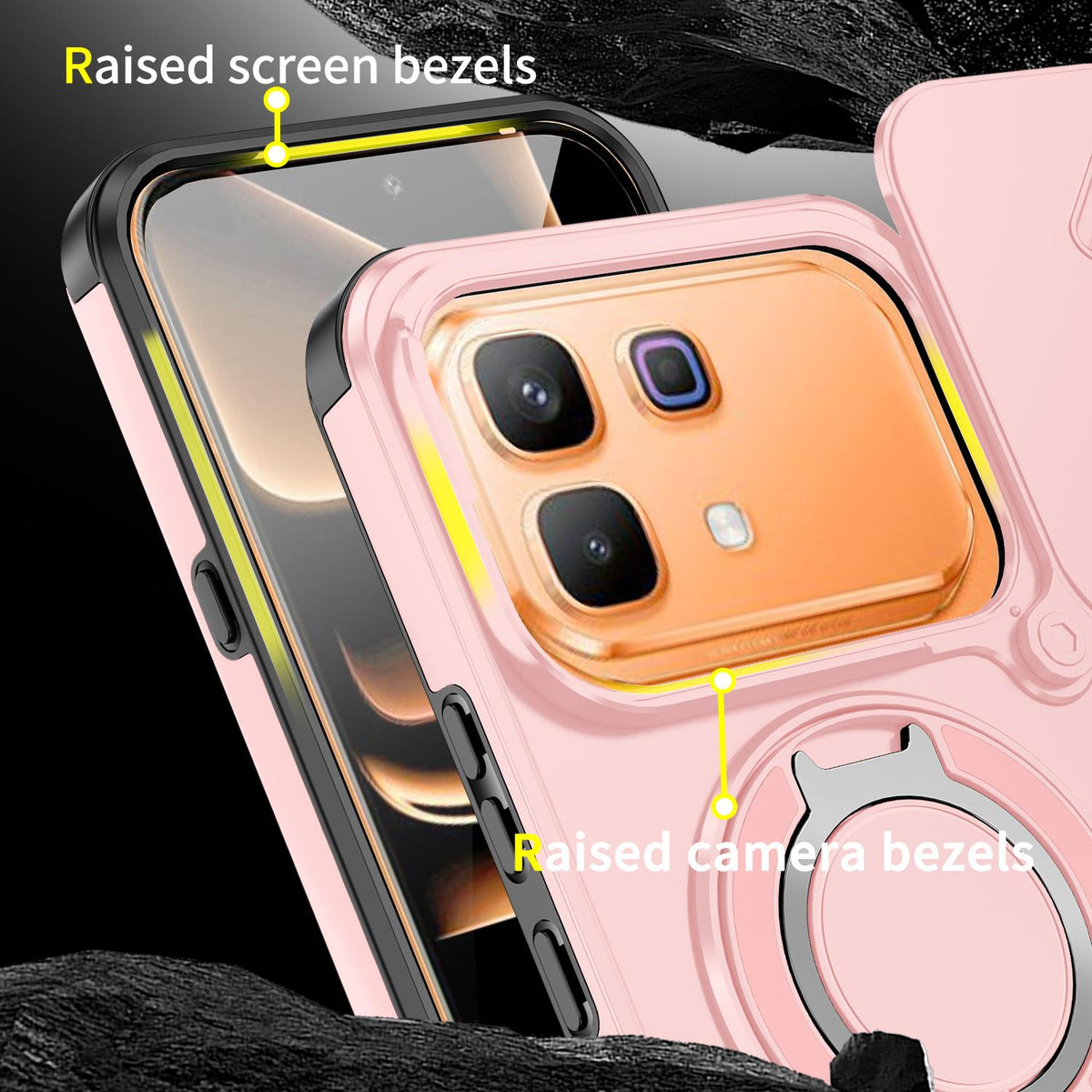 For Infinix Note 60 / 60 Pro 5G Sliding Camshield Ring Holder Phone Case - Pink - EDA008475602E