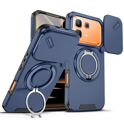 For Infinix Note 60 / 60 Pro 5G Sliding Camshield Ring Holder Phone Case - Blue - EDA008475602F