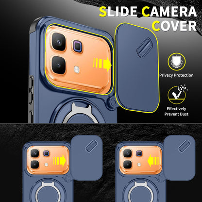 For Infinix Note 60 / 60 Pro 5G Sliding Camshield Ring Holder Phone Case - Blue - EDA008475602F