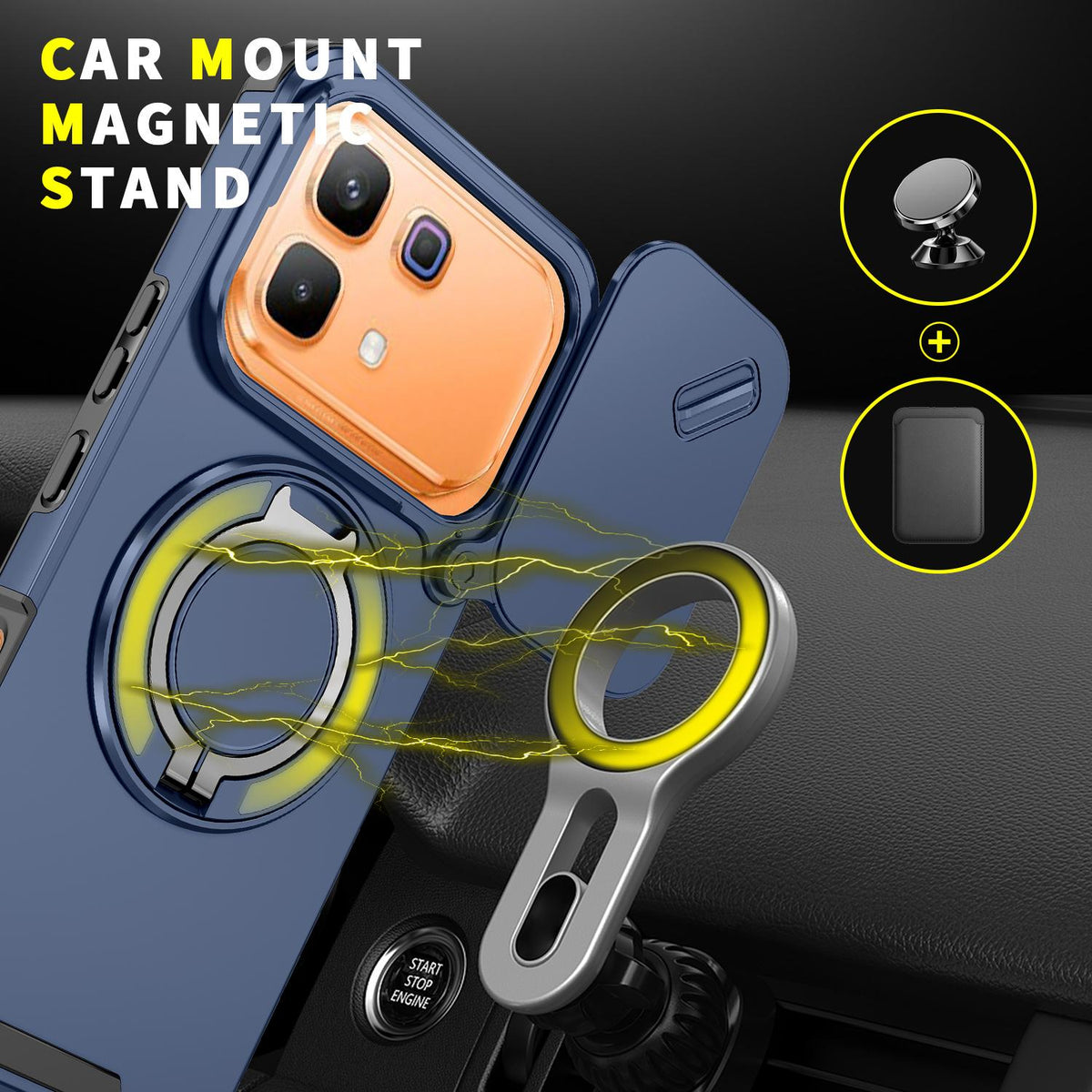For Infinix Note 60 / 60 Pro 5G Sliding Camshield Ring Holder Phone Case - Blue - EDA008475602F