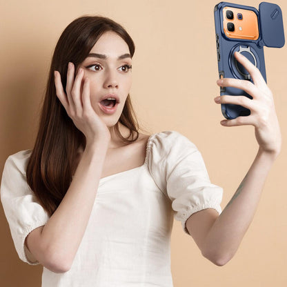 For Infinix Note 60 / 60 Pro 5G Sliding Camshield Ring Holder Phone Case - Blue - EDA008475602F