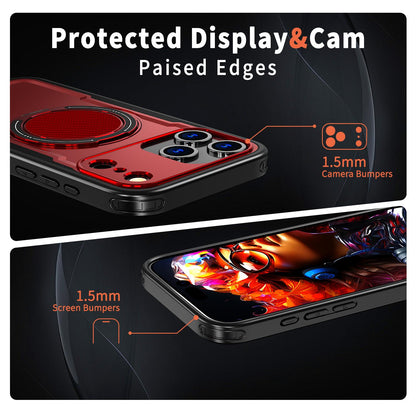 For iPhone 18 Pro kalebol Metal 360 Degree Rotation Holder MagSafe Phone Case - Red - EDA008480220B