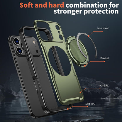 For iPhone 18 Pro kalebol Metal 360 Degree Rotation Holder MagSafe Phone Case - Green - EDA008480220E