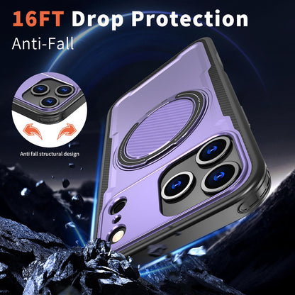 For iPhone 18 Pro kalebol Metal 360 Degree Rotation Holder MagSafe Phone Case - Purple - EDA008480220F