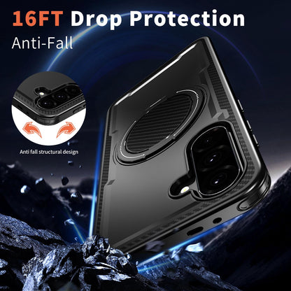 For Galaxy A57 5G kalebol Metal 360 Degree Rotation Holder MagSafe Phone Case - Black - EDA008480406A
