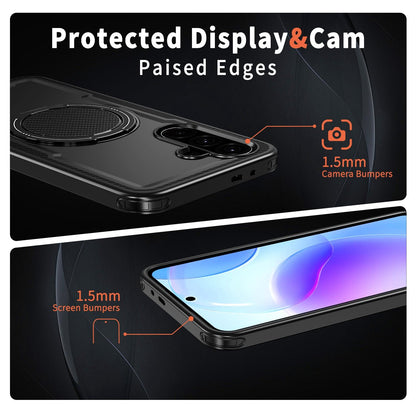 For Galaxy A57 5G kalebol Metal 360 Degree Rotation Holder MagSafe Phone Case - Black - EDA008480406A