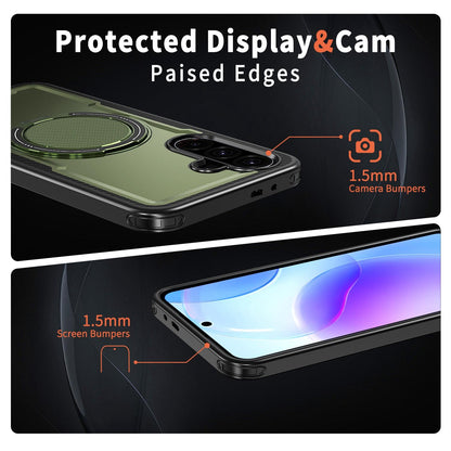 For Galaxy A57 5G kalebol Metal 360 Degree Rotation Holder MagSafe Phone Case - Green - EDA008480406E