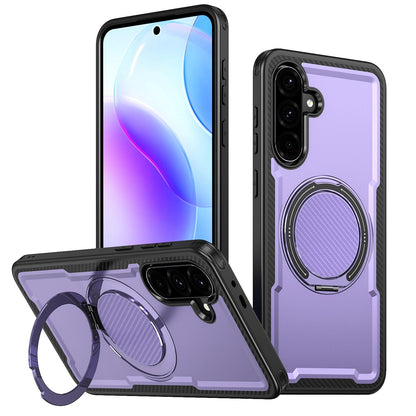 For Galaxy A57 5G kalebol Metal 360 Degree Rotation Holder MagSafe Phone Case - Purple - EDA008480406F