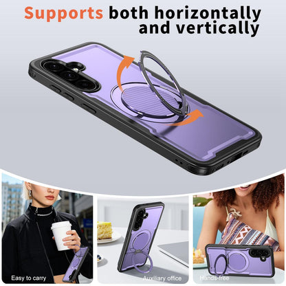 For Galaxy A57 5G kalebol Metal 360 Degree Rotation Holder MagSafe Phone Case - Purple - EDA008480406F
