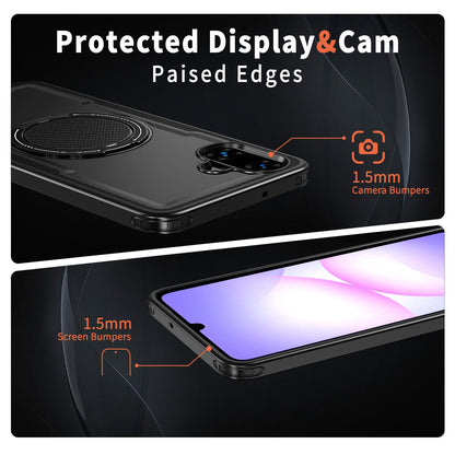For Galaxy A07 4G / 5G kalebol Metal 360 Degree Rotation Holder MagSafe Phone Case - Black - EDA008480409A