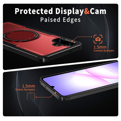 For Galaxy A07 4G / 5G kalebol Metal 360 Degree Rotation Holder MagSafe Phone Case - Red - EDA008480409B