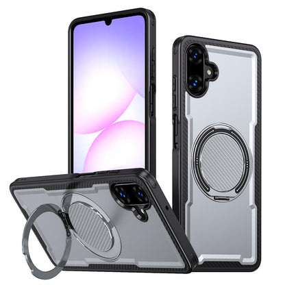 For Galaxy A07 4G / 5G kalebol Metal 360 Degree Rotation Holder MagSafe Phone Case - Grey - EDA008480409C