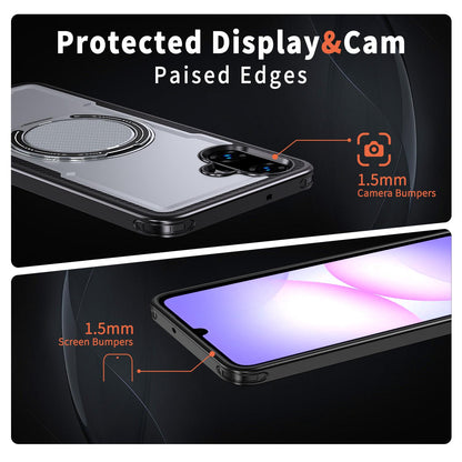 For Galaxy A07 4G / 5G kalebol Metal 360 Degree Rotation Holder MagSafe Phone Case - Grey - EDA008480409C