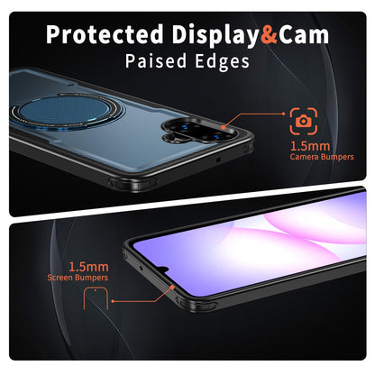 For Galaxy A07 4G / 5G kalebol Metal 360 Degree Rotation Holder MagSafe Phone Case - Navy Blue - EDA008480409D