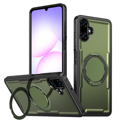 For Galaxy A07 4G / 5G kalebol Metal 360 Degree Rotation Holder MagSafe Phone Case - Green - EDA008480409E