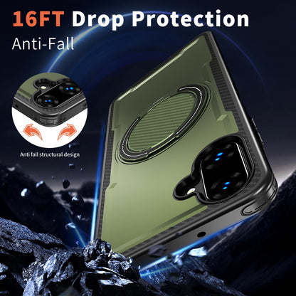 For Galaxy A07 4G / 5G kalebol Metal 360 Degree Rotation Holder MagSafe Phone Case - Green - EDA008480409E