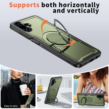 For Galaxy A07 4G / 5G kalebol Metal 360 Degree Rotation Holder MagSafe Phone Case - Green - EDA008480409E