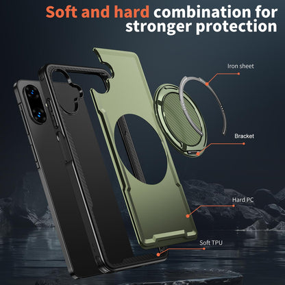 For Galaxy A07 4G / 5G kalebol Metal 360 Degree Rotation Holder MagSafe Phone Case - Green - EDA008480409E