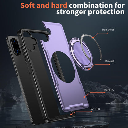 For Galaxy A07 4G / 5G kalebol Metal 360 Degree Rotation Holder MagSafe Phone Case - Purple - EDA008480409F