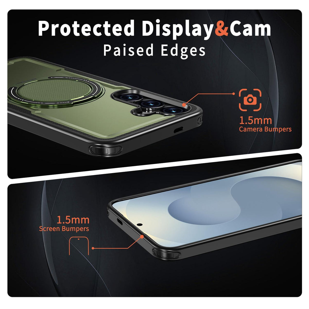 For Galaxy S25+ 5G Kalebol Metal 360 Degree Rotation Holder MagSafe Phone Case - Green - EDA008480906E