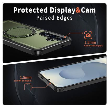 For Galaxy S25+ 5G Kalebol Metal 360 Degree Rotation Holder MagSafe Phone Case - Green - EDA008480906E