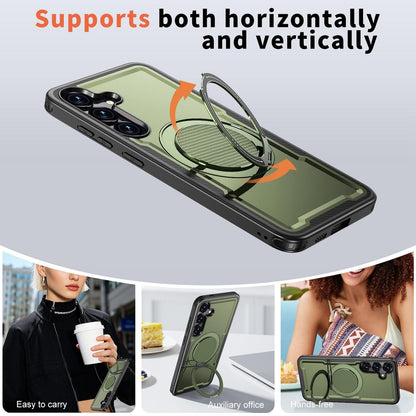 For Galaxy S25+ 5G Kalebol Metal 360 Degree Rotation Holder MagSafe Phone Case - Green - EDA008480906E
