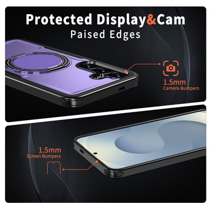 For Galaxy S25+ 5G Kalebol Metal 360 Degree Rotation Holder MagSafe Phone Case - Purple - EDA008480906F