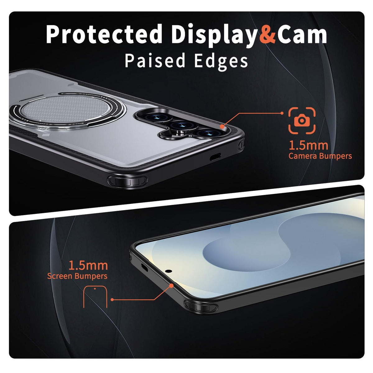 For Galaxy S25 FE 5G Kalebol Metal 360 Degree Rotation Holder MagSafe Phone Case - Grey - EDA008480907C
