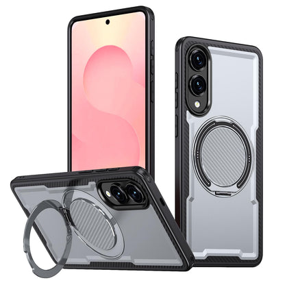 For Galaxy S25 Edge 5G Kalebol Metal 360 Degree Rotation Holder MagSafe Phone Case - Grey - EDA008480908C