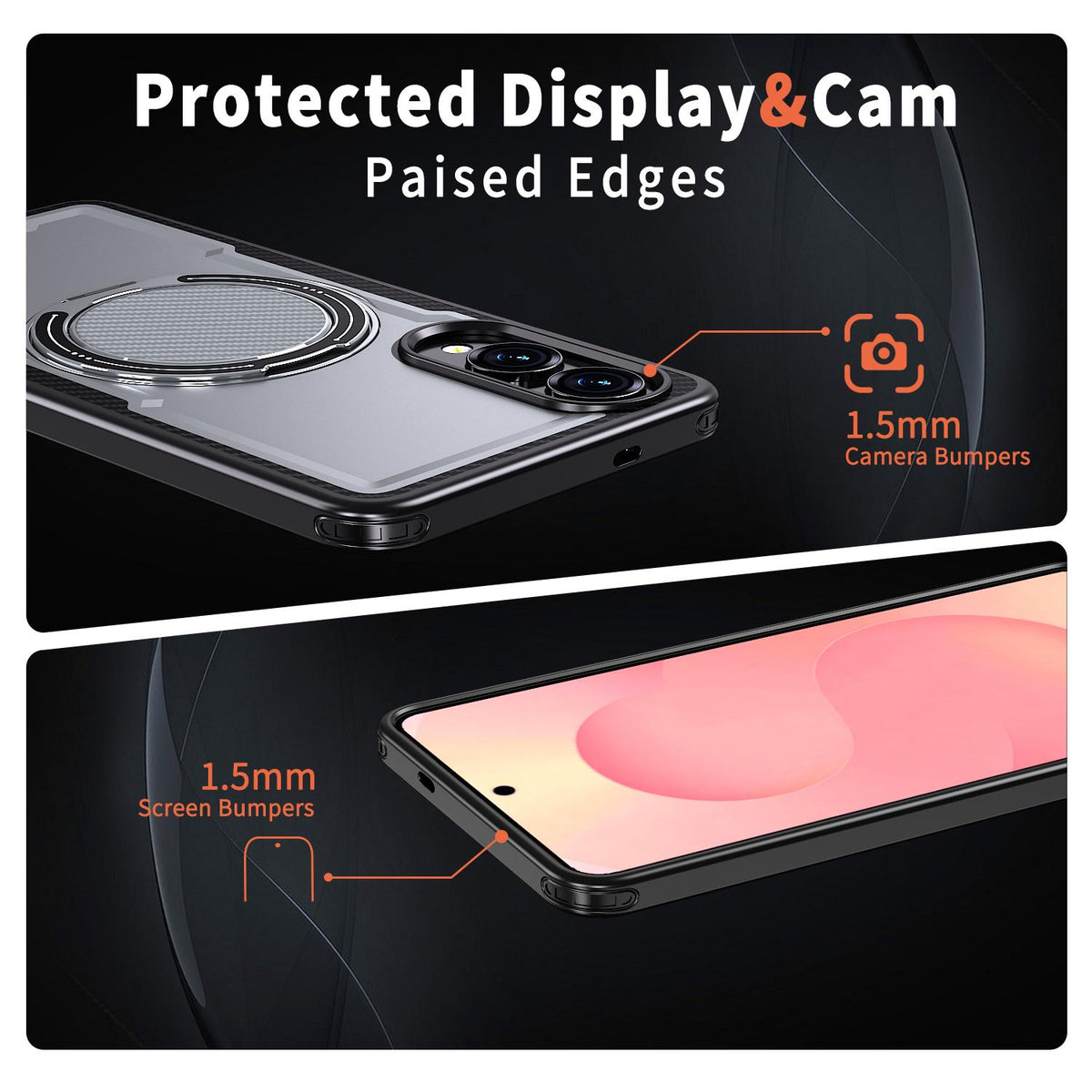 For Galaxy S25 Edge 5G Kalebol Metal 360 Degree Rotation Holder MagSafe Phone Case - Grey - EDA008480908C