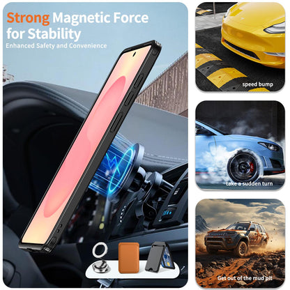For Galaxy S25 Edge 5G Kalebol Metal 360 Degree Rotation Holder MagSafe Phone Case - Grey - EDA008480908C
