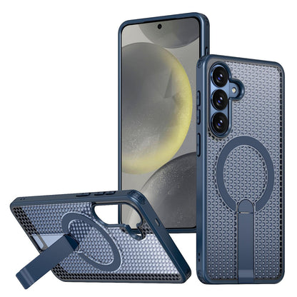 For Galaxy S26 FE 5G kalebol Honeycomb Cooling MagSafe Holder Phone Case - Blue - EDA008482010B