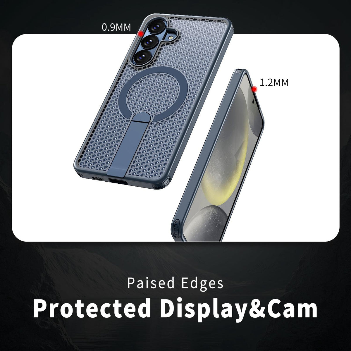 For Galaxy S26 FE 5G kalebol Honeycomb Cooling MagSafe Holder Phone Case - Blue - EDA008482010B