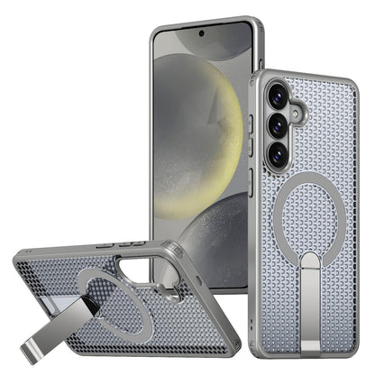 For Galaxy S26 FE 5G kalebol Honeycomb Cooling MagSafe Holder Phone Case - Titanium Grey - EDA008482010C