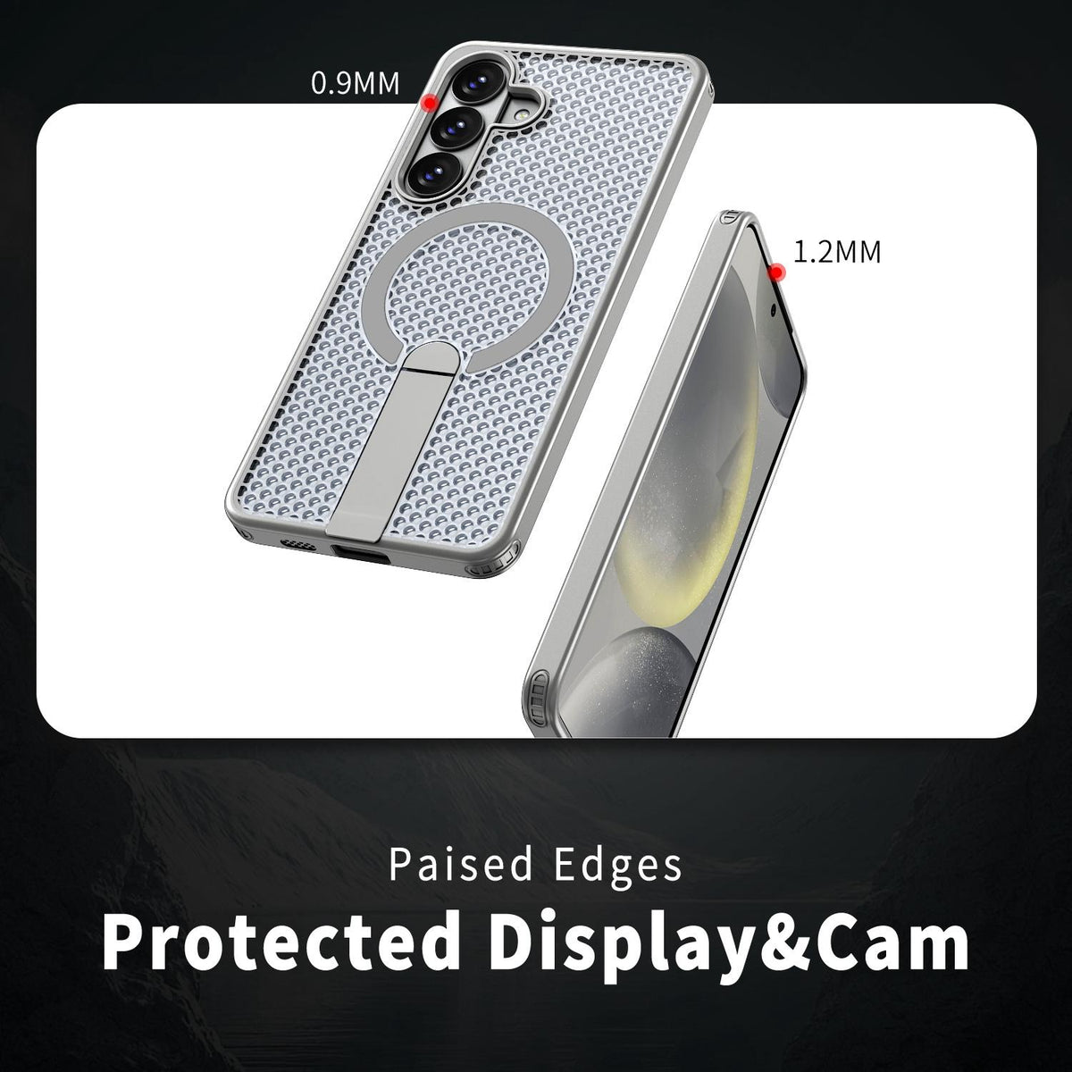 For Galaxy S26 FE 5G kalebol Honeycomb Cooling MagSafe Holder Phone Case - Titanium Grey - EDA008482010C