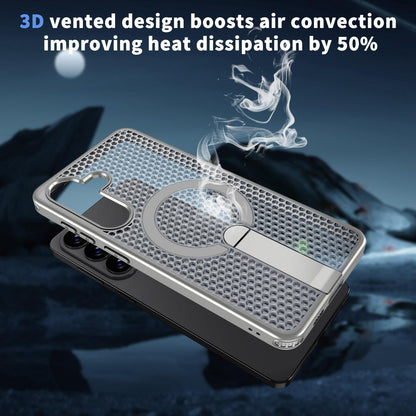 For Galaxy S26 FE 5G kalebol Honeycomb Cooling MagSafe Holder Phone Case - Titanium Grey - EDA008482010C