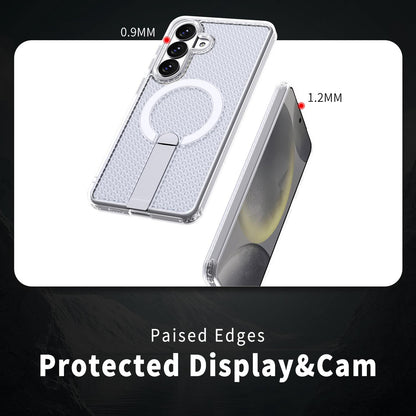 For Galaxy S26 FE 5G kalebol Honeycomb Cooling MagSafe Holder Phone Case - Frosted Transparent - EDA008482010D