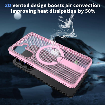 For Galaxy S26 FE 5G kalebol Honeycomb Cooling MagSafe Holder Phone Case - Pink - EDA008482010E