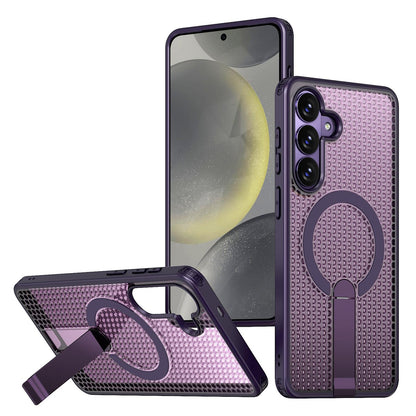For Galaxy S26 FE 5G kalebol Honeycomb Cooling MagSafe Holder Phone Case - Purple - EDA008482010F