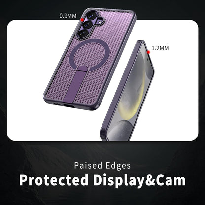For Galaxy S26 FE 5G kalebol Honeycomb Cooling MagSafe Holder Phone Case - Purple - EDA008482010F