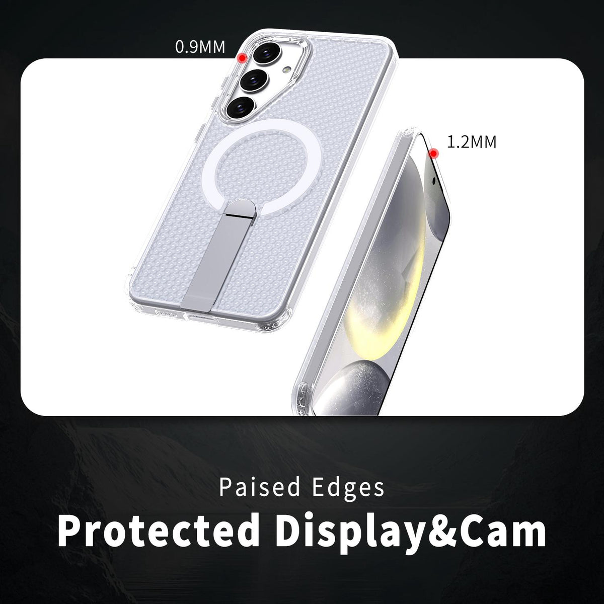 For Galaxy S25 FE 5G kalebol Honeycomb Cooling MagSafe Holder Phone Case - Frosted Transparent - EDA008482011D