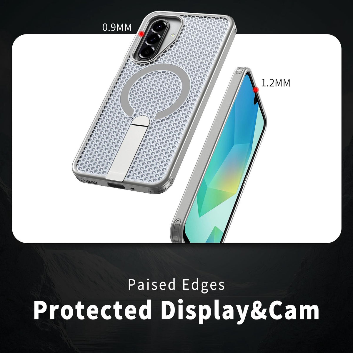 For Galaxy A17 4G / 5G kalebol Honeycomb Cooling MagSafe Holder Phone Case - Titanium Grey - EDA008482414C