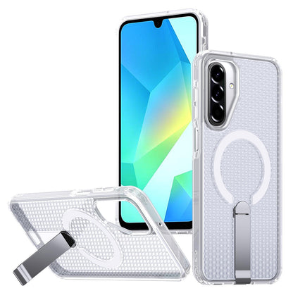 For Galaxy A17 4G / 5G kalebol Honeycomb Cooling MagSafe Holder Phone Case - Frosted Transparent - EDA008482414D