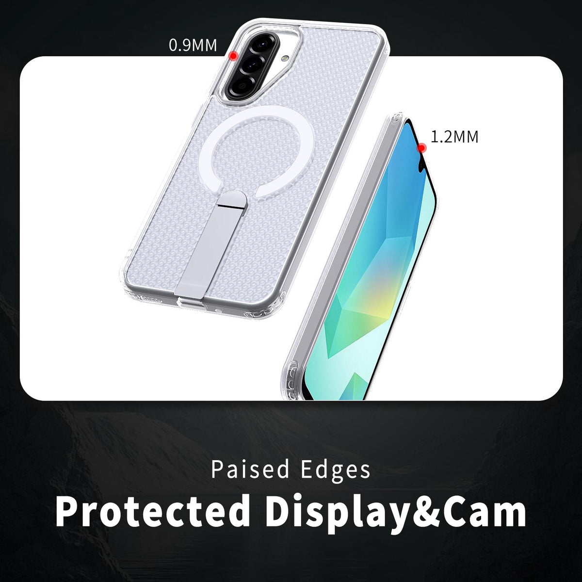 For Galaxy A17 4G / 5G kalebol Honeycomb Cooling MagSafe Holder Phone Case - Frosted Transparent - EDA008482414D