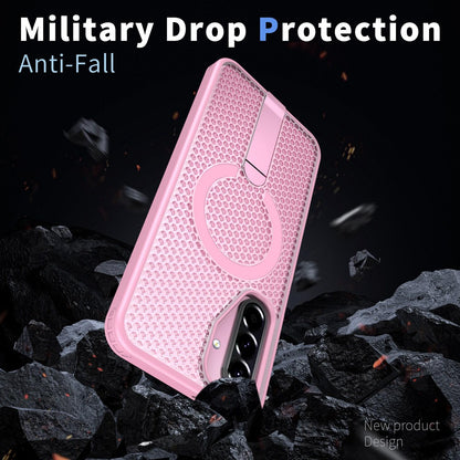 For Galaxy A17 4G / 5G kalebol Honeycomb Cooling MagSafe Holder Phone Case - Pink - EDA008482414E
