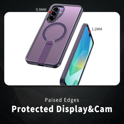 For Galaxy A17 4G / 5G kalebol Honeycomb Cooling MagSafe Holder Phone Case - Purple - EDA008482414F