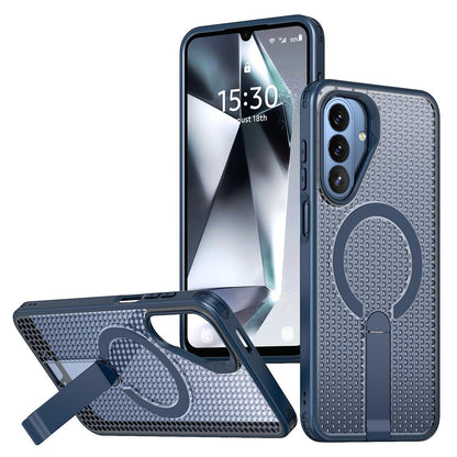 For Galaxy A27 5G kalebol Honeycomb Cooling MagSafe Holder Phone Case - Blue - EDA008482415B