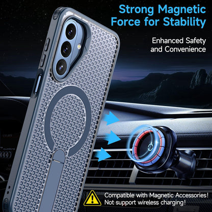 For Galaxy A27 5G kalebol Honeycomb Cooling MagSafe Holder Phone Case - Blue - EDA008482415B