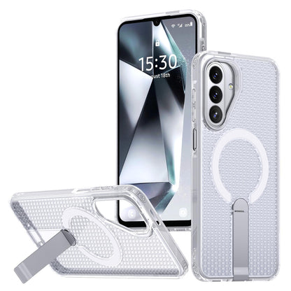 For Galaxy A27 5G kalebol Honeycomb Cooling MagSafe Holder Phone Case - Frosted Transparent - EDA008482415D